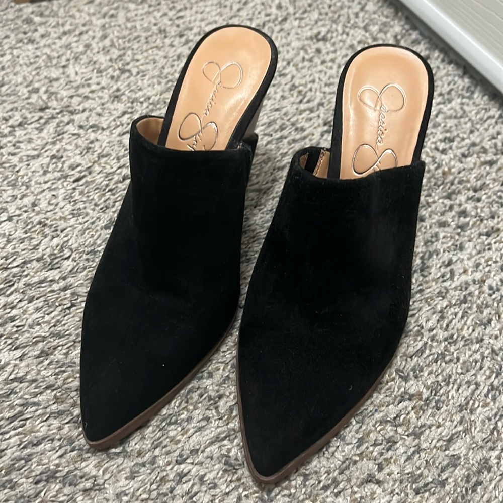 Black Suede Jessica Simpson wedge
